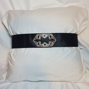 JUDITH LIEBER Vintage Belt Black & Purple Silver One Size